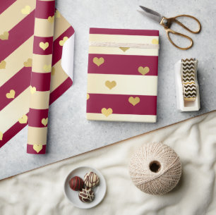 Elegant modern gold Valentine's day heart pattern Wrapping Paper