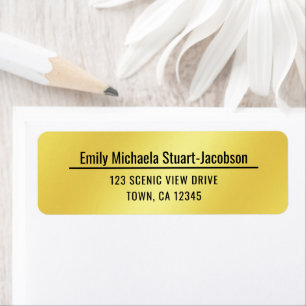 Elegant Modern Golden Contemporary Professional Return Address Label