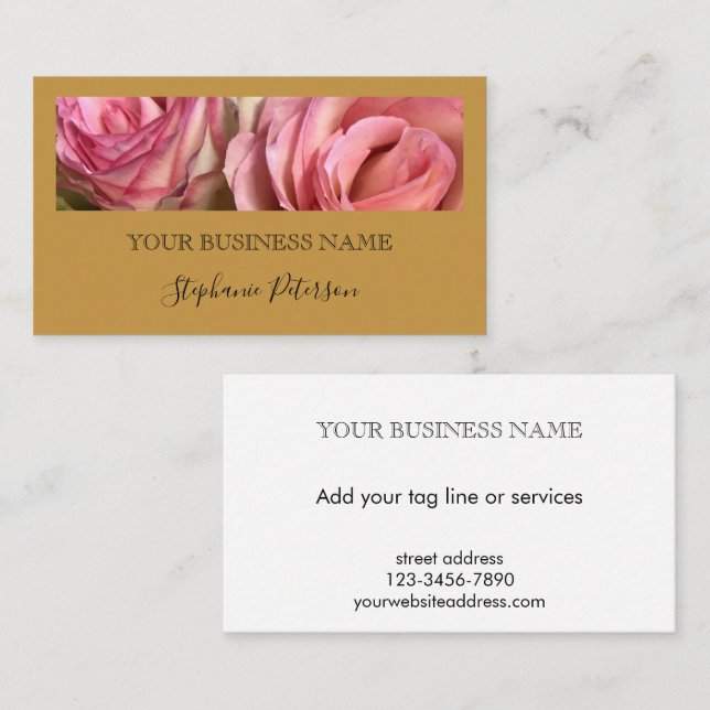 Elegant Modern Golden Custom Photo Professional  Business Card (Front/Back)
