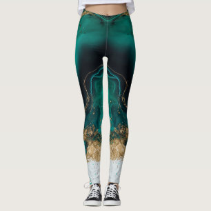 Elegant Modern Golden Glitter Sparkles Gift Leggings