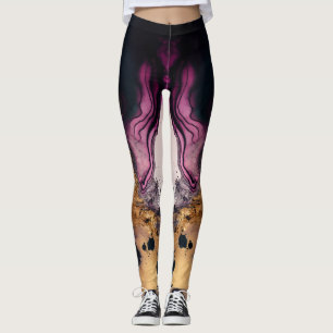 Elegant Modern Golden Glitter Sparkles Gift Purple Leggings