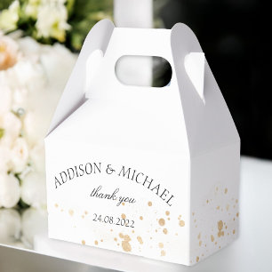 Elegant Modern Golden Points Wedding Favour Box