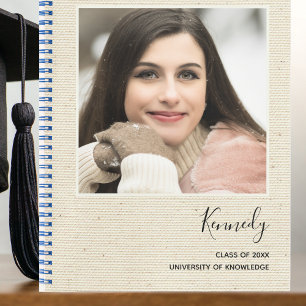 Elegant Modern Grad Party Guest Photo Graduation Notebook
