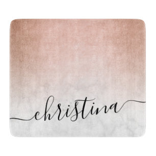 Elegant modern gradient copper gold white marble cutting board