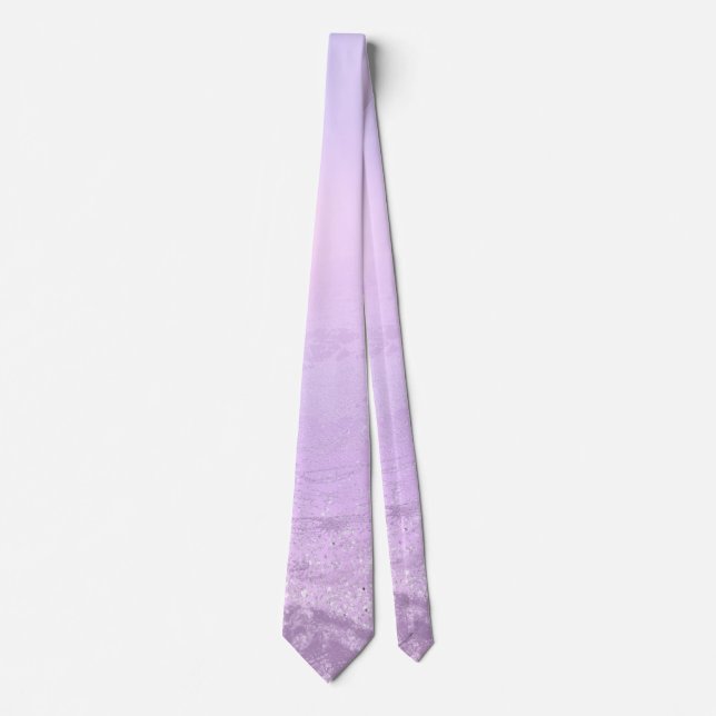 Elegant modern gradient violet glitter marble tie (Front)