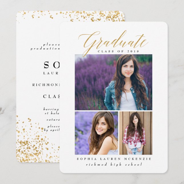 ELEGANT MODERN GRADUATE INVITATION (Front/Back)