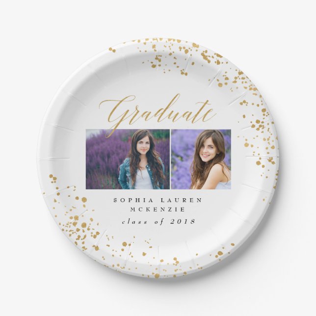 ELEGANT MODERN GRADUATE PAPER PLATE (Front)