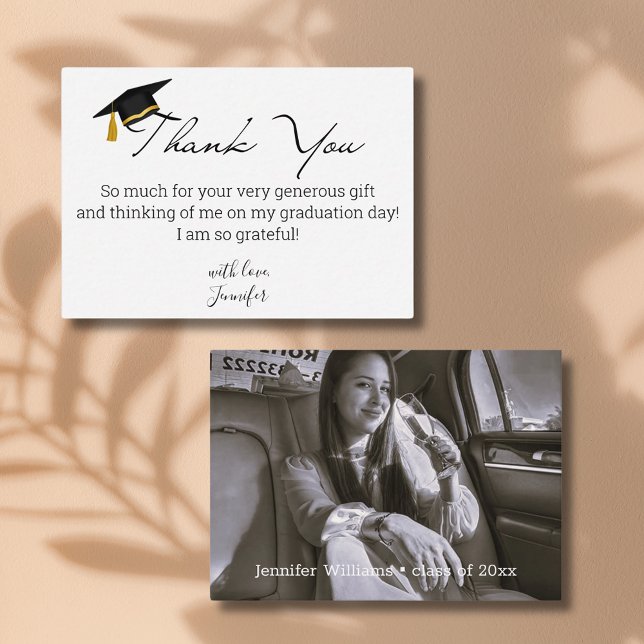 elegant modern graduation 2025 photo thank you card (Creator Uploaded)