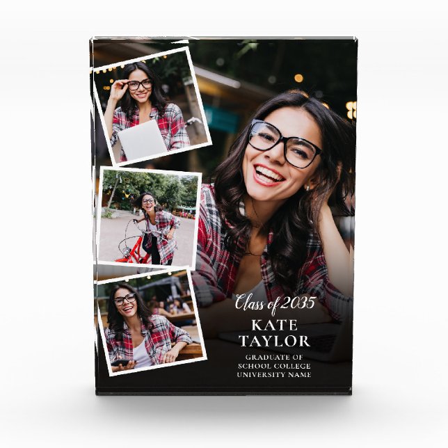 Elegant Modern Graduation 4 Photo Block (Front)