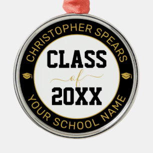 Elegant Modern Graduation Metal Ornament