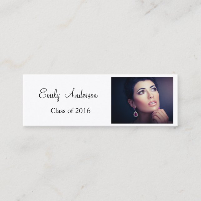 Elegant Modern Graduation Name Card (Front)
