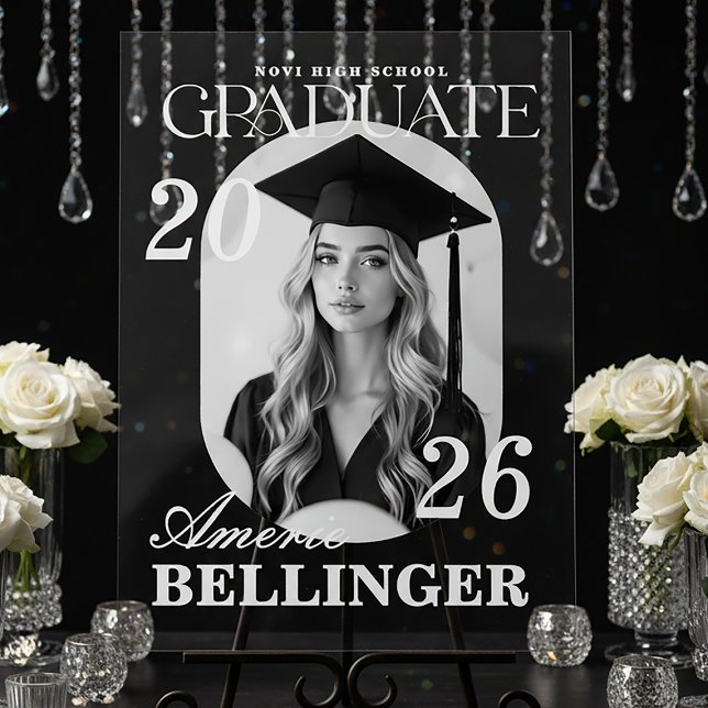 Elegant Modern Graduation Photo Display (Elegant Acrylic Graduation Photo Display)