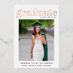 Elegant Modern Graduation Photo Rose Gold