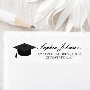 Elegant Modern Graduation Return Address Label