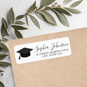 Elegant Modern Graduation Return Address Label
