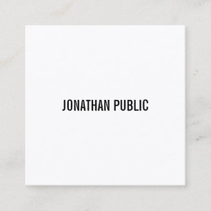 Elegant Modern Graphic Trendy Minimalistic Plain Square Business Card