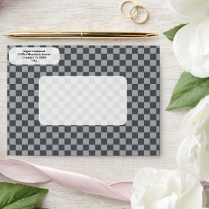 Elegant, Modern Gray & Grey Checkered Envelope