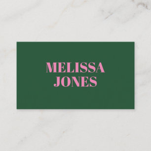 Elegant Modern Green Pink Professional Business Card