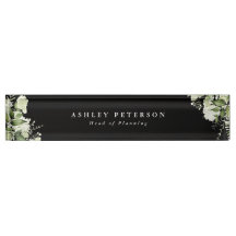 Elegant Modern Greenery Floral Black And White