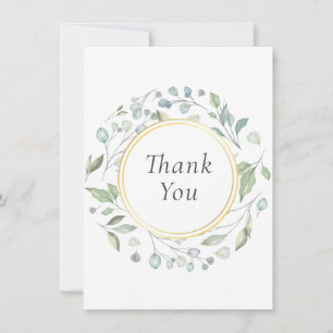 Elegant Modern Greenery Garland Thank You Card
