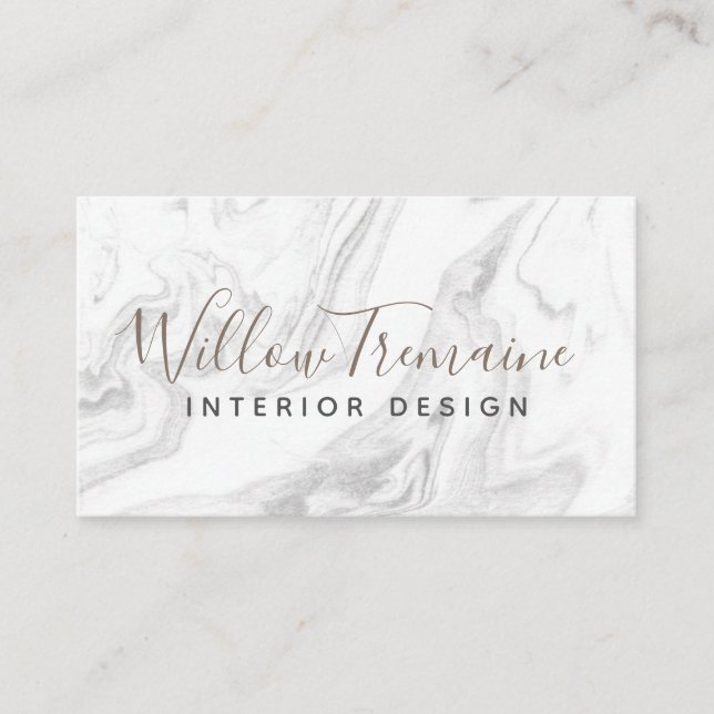 Elegant Modern Grey Marble Professional Business Card (Front)