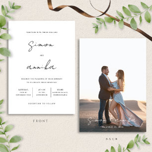 Elegant Modern Handwriting Font Photo Wedding Invitation
