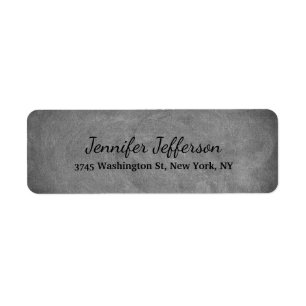 Elegant Modern Handwriting Plain Grey Chalkboard Return Address Label