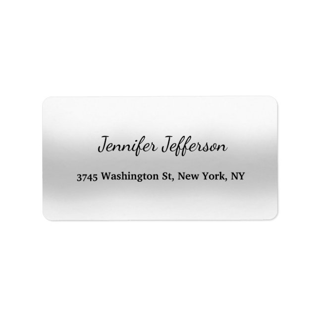 Elegant Modern Handwriting Plain Professional Grey Label (Front)