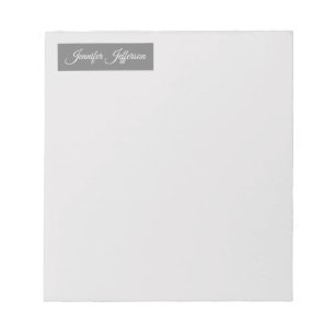 Elegant Modern Handwriting Plain Professional Grey Notepad