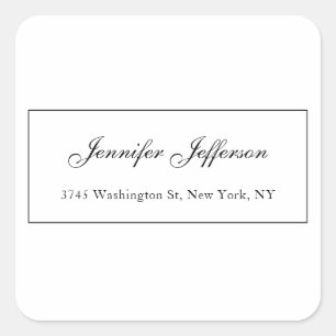 Elegant Modern Handwriting Plain Professional Square Sticker