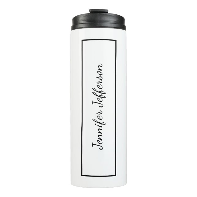Elegant Modern Handwriting Plain Professional Thermal Tumbler (Front)
