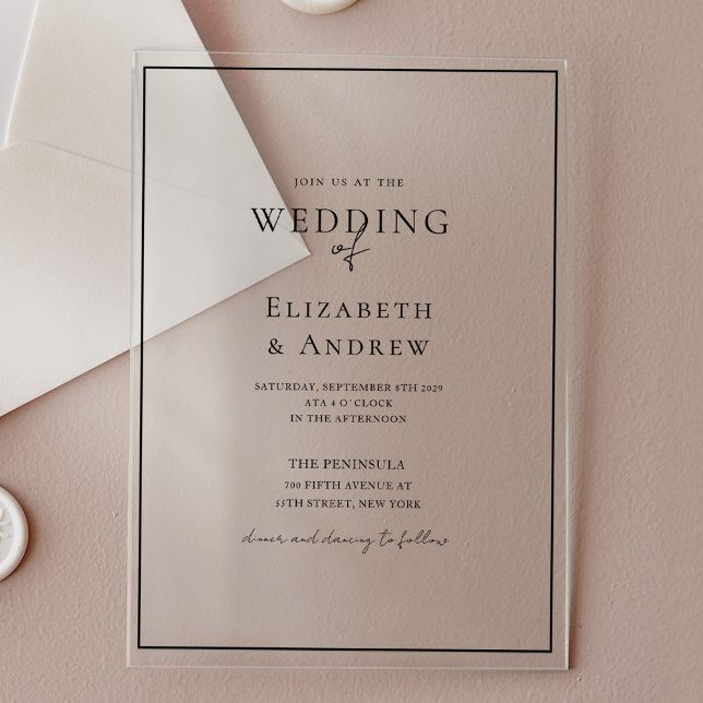 Elegant, Modern, Handwriting, Wedding Acrylic Invitations (Elegant, Modern, Handwriting, Wedding Acrylic Invitations)