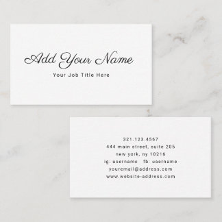 Elegant Modern Handwritten Script Calligraphy Business Card