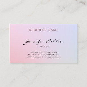 Elegant Modern Handwritten Script Colourful Plain Business Card