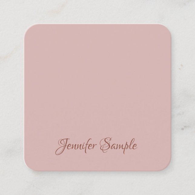 Elegant Modern Handwritten Script Luxury Rounded Square Business Card (Front)