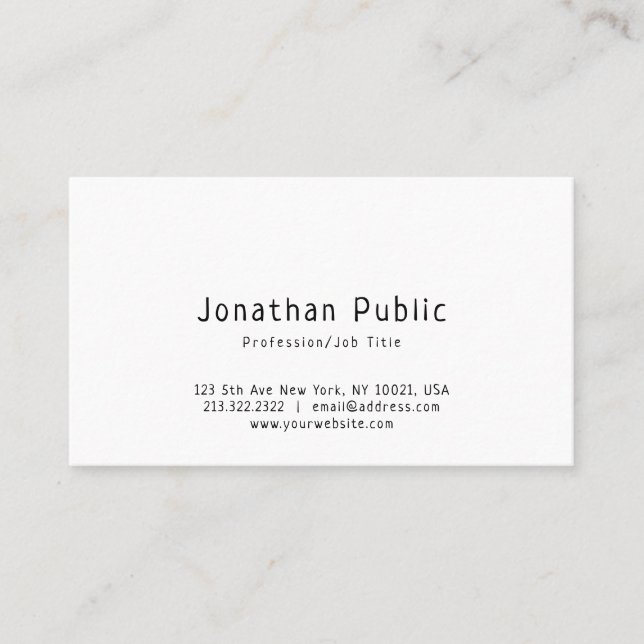 Elegant Modern Handwritten Simple Design Template Business Card (Front)