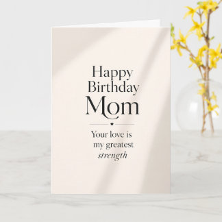 Elegant Modern Happy Birthday Mum Minimal Quote  Card