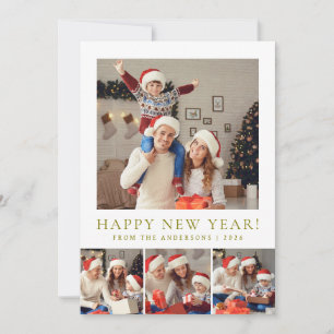 Elegant Modern Happy New Year 2026 Family Photo Holiday Card