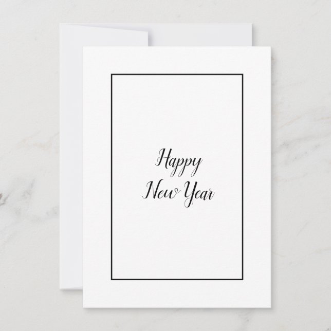 Elegant Modern Happy New Year Business Logo Holiday Card (Front)