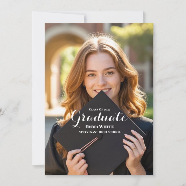 Elegant Modern High School Graduation Announcement (Front)