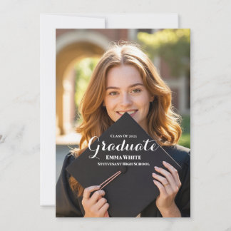Elegant Modern High School Graduation Announcement