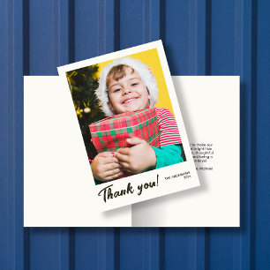 Elegant Modern Holiday Photo Thank You Card