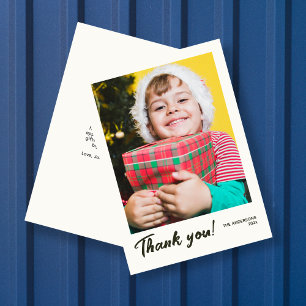 Elegant Modern Holiday Photo Thank You Card