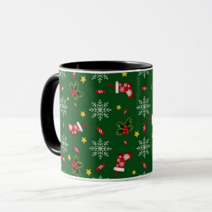 Elegant Modern Holly Leaves Cute Winter Christmas Mug