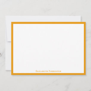 Elegant Modern Honey Border Flat Note Card