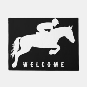 Elegant Modern horse equestrian show jumper  Doormat