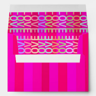 Elegant Modern Hot Pink and Colourful "LOVE"  Envelope