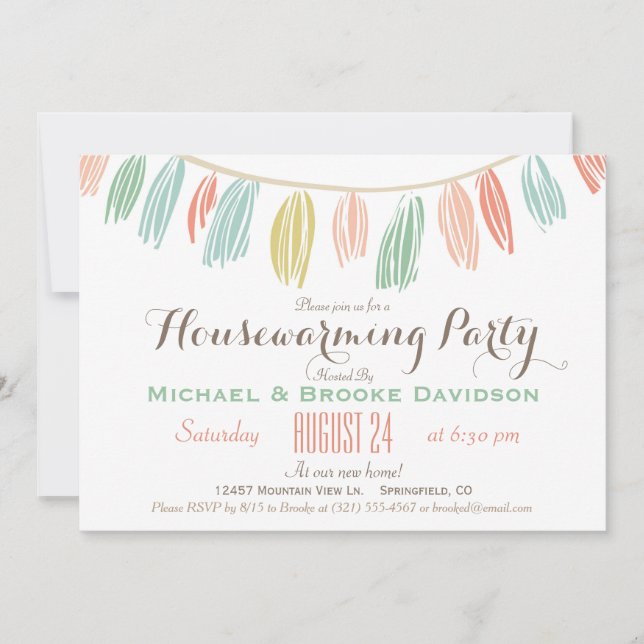 Elegant, Modern Housewarming Party Invitation (Front)