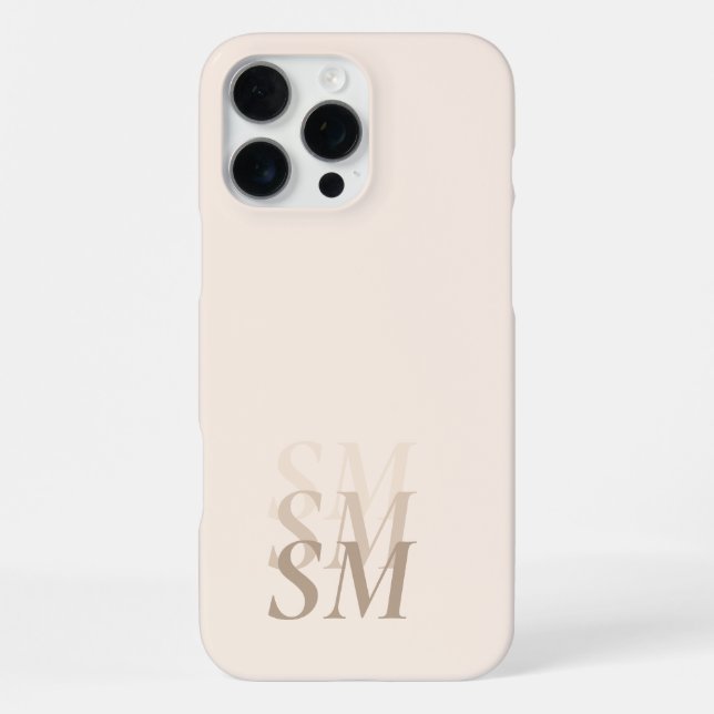 Elegant Modern Initial Monogram iPhone Case (Back)