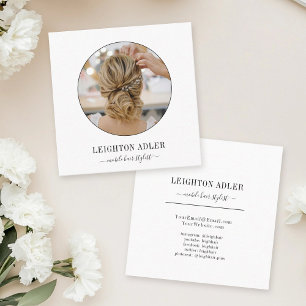 Elegant Modern Instagram Hair Stylist Chic Script Calling Card